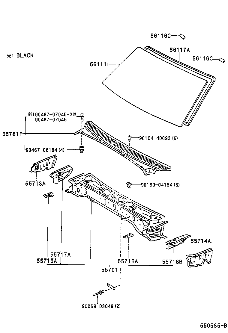 Toyota 56117-35080 DAM, WINDOW GLASS ADHESIVE