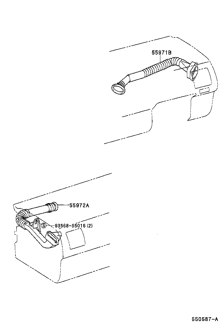 55972-27020 DUCT, SIDE DEFROSTER NOZZLE, NO.2 product image