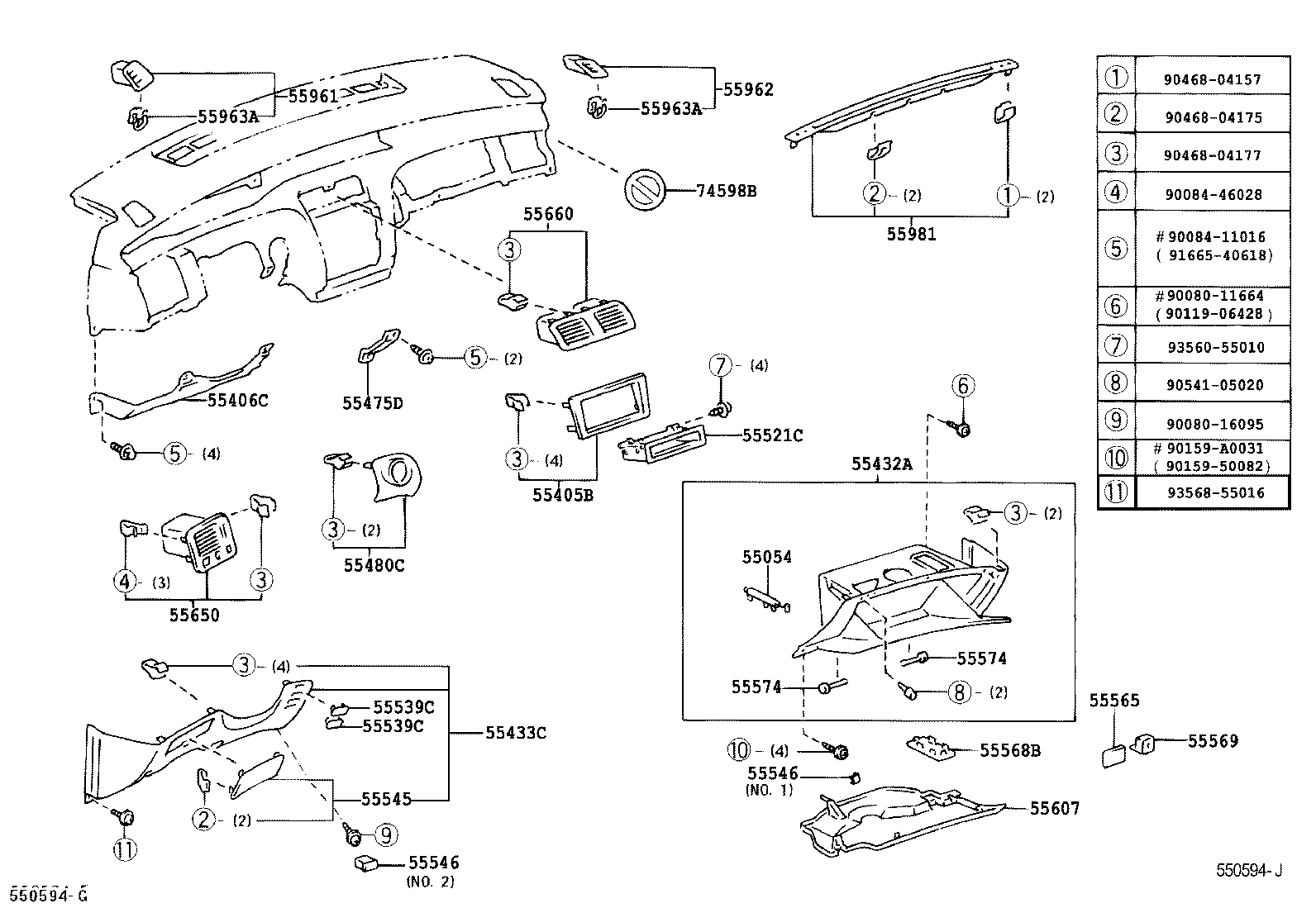 55405-AC050 PANEL SUB-ASSY, INSTRUMENT CLUSTER FINISH, CENTER product image