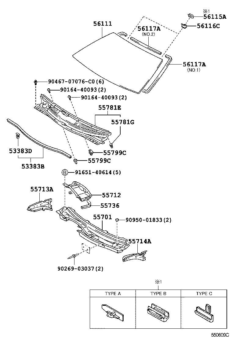 56101-20030 GLASS, WINDSHIELD product image