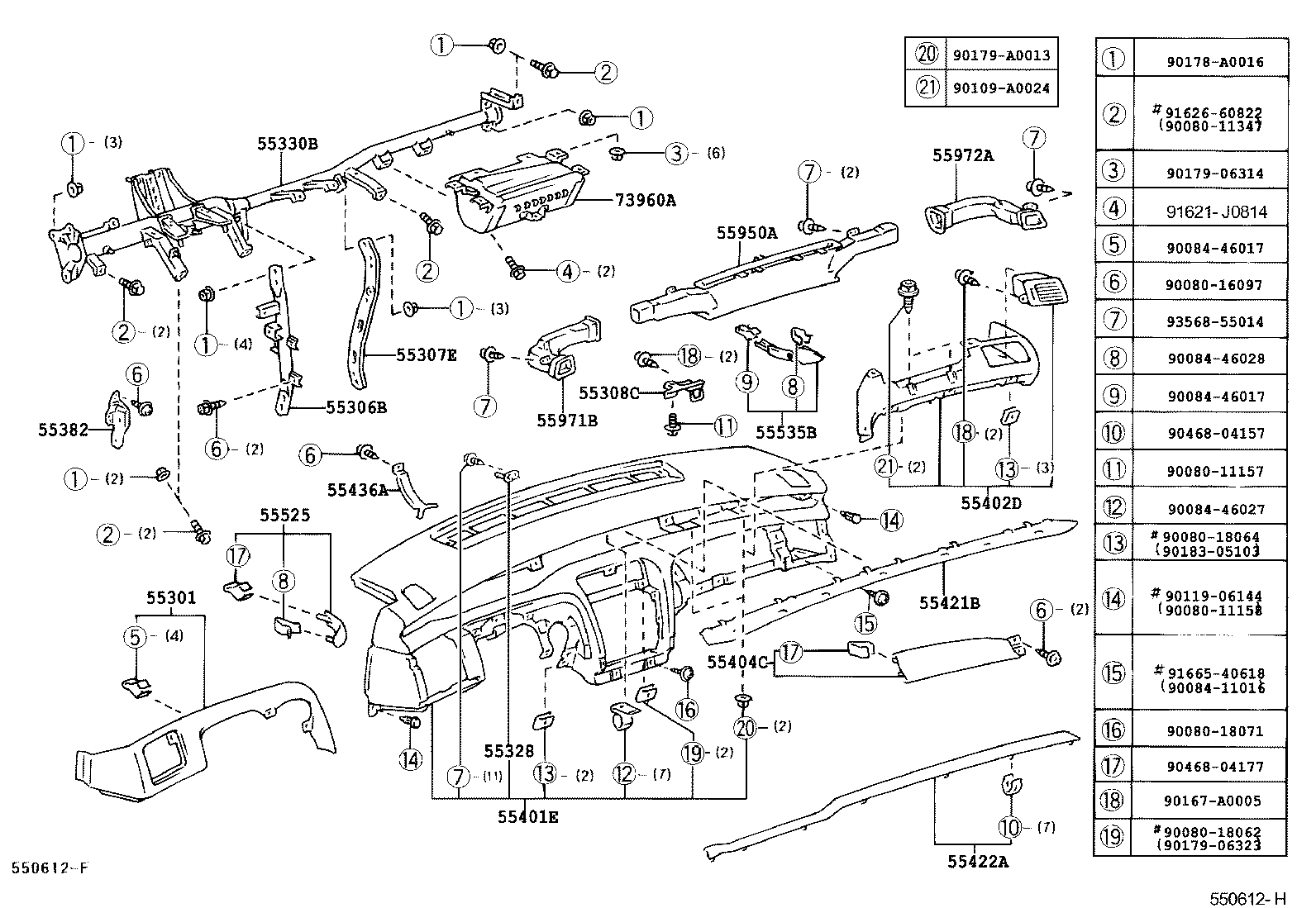 Toyota 55421-AC020 PANEL, INSTRUMENT CLUSTER FINISH, UPPER
