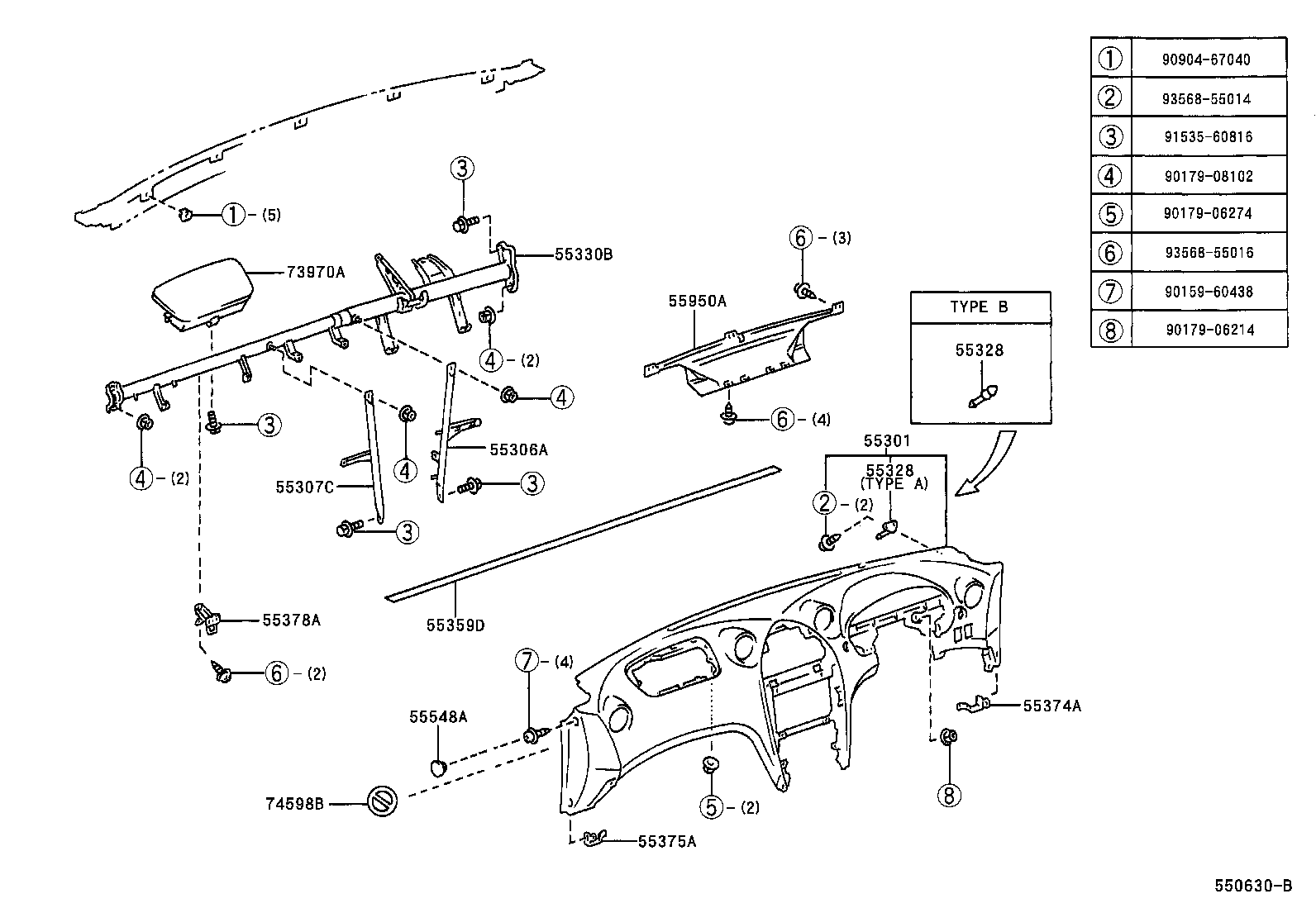 55359-20030 CUSHION, INSTRUMENT PANEL, NO.5 product image