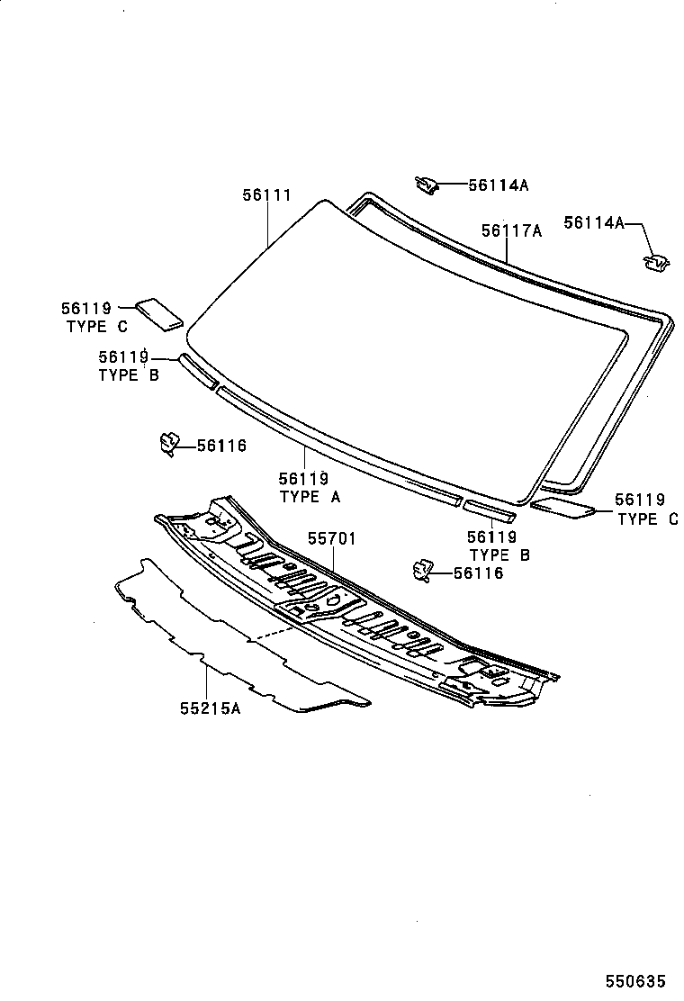 04562-28020 DAM KIT, WINDSHIELD GLASS product image