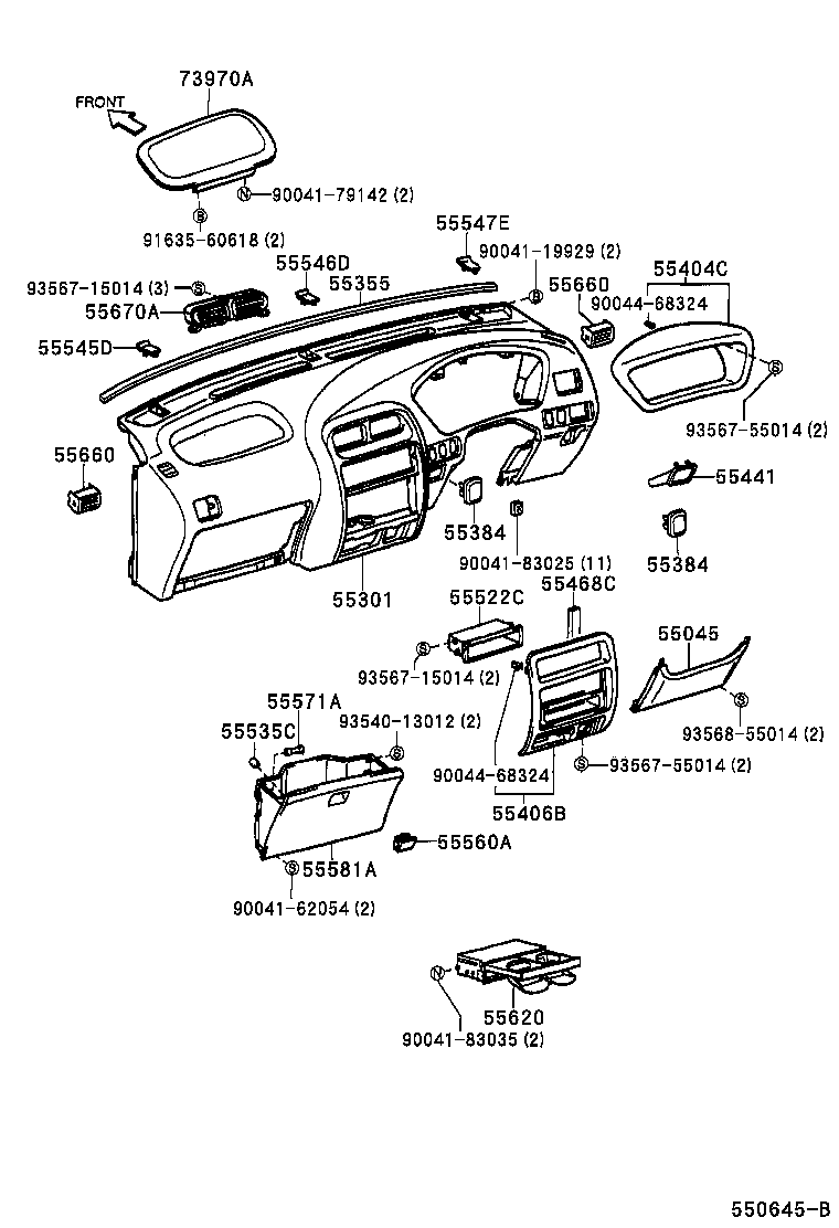 55037-87403 BRACE SUB-ASSY, INSTRUMENT PANEL, NO.1 product image