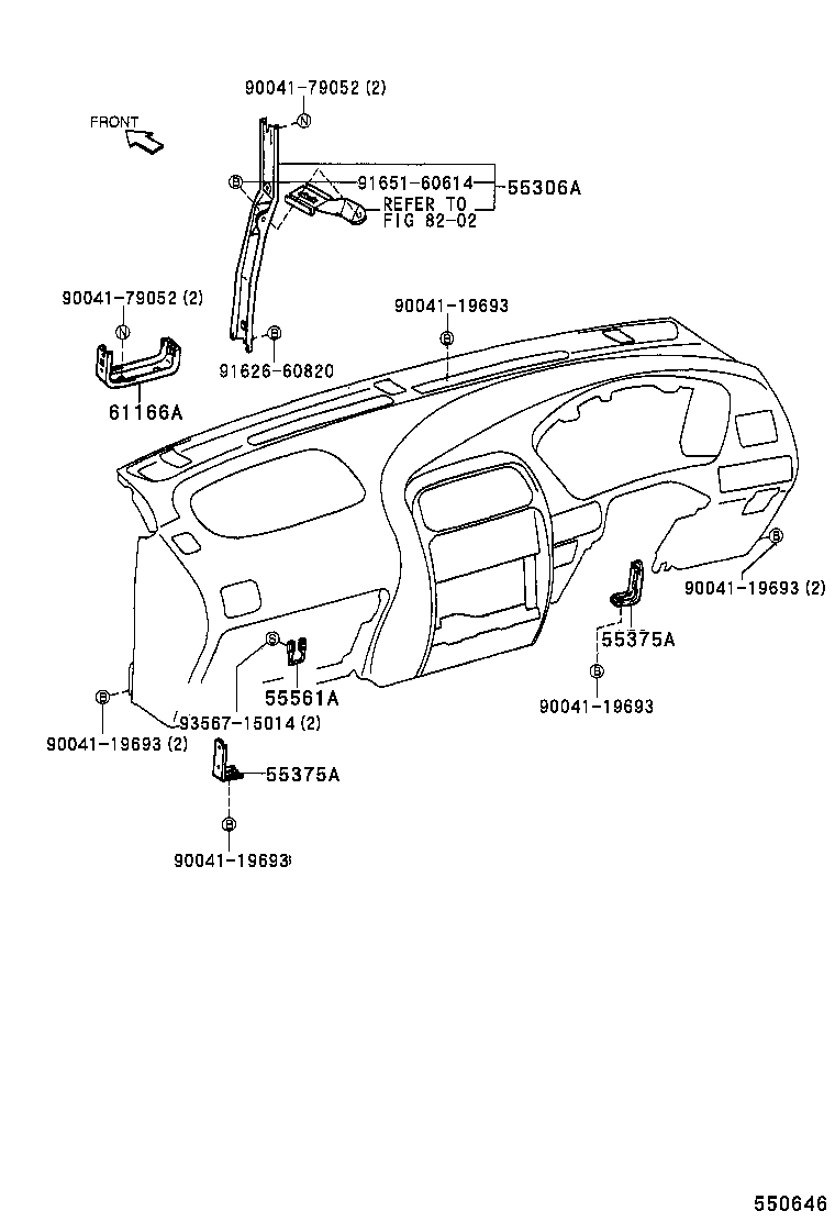 55037-87403 BRACE SUB-ASSY, INSTRUMENT PANEL, NO.1 product image