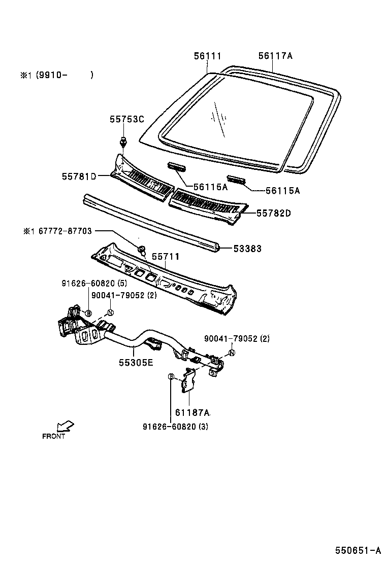 53383-87401 SEAL, HOOD TO COWL TOP product image