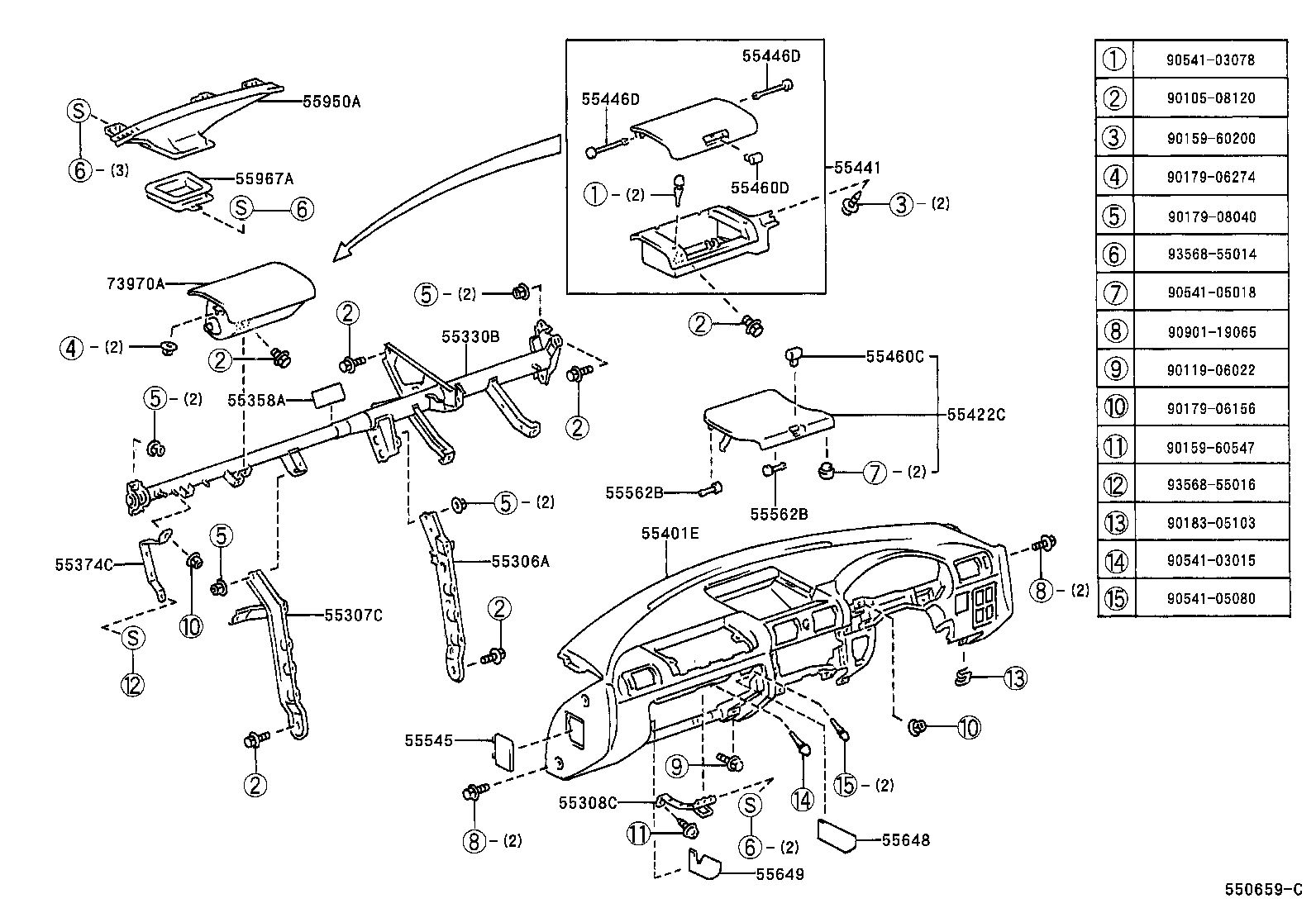 55346-17030 COVER, INSTRUMENT PANEL BRACE, OUTER NO.1 product image