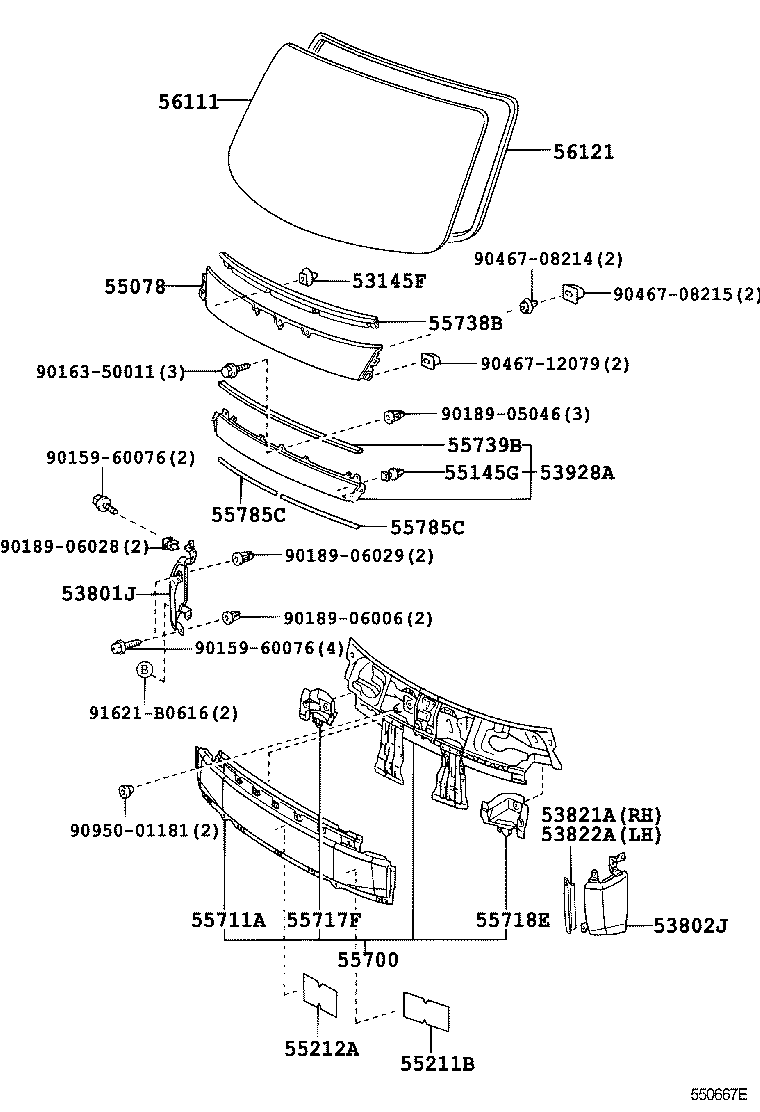 63273-28030 RETAINER, ROOF WINDOW HINGE product image