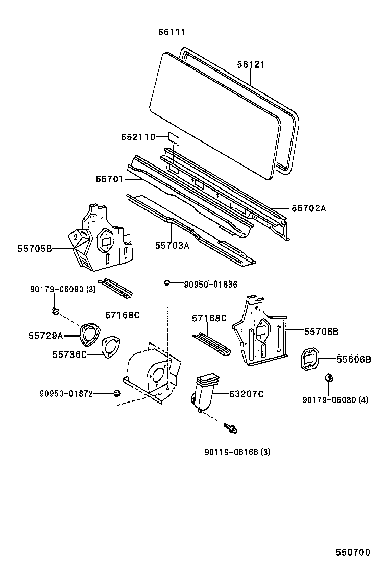 55703-65050 PANEL SUB-ASSY, COWL TOP, INNER product image