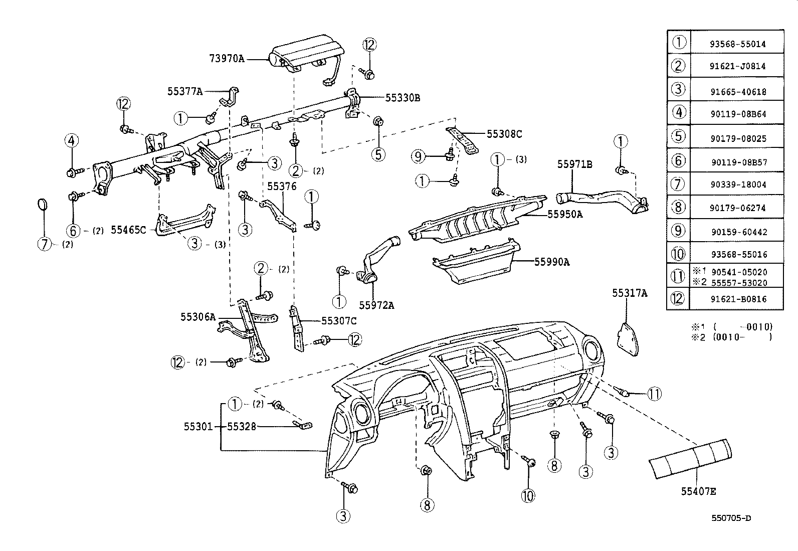 Toyota 55421-53020 PANEL, INSTRUMENT CLUSTER FINISH, UPPER