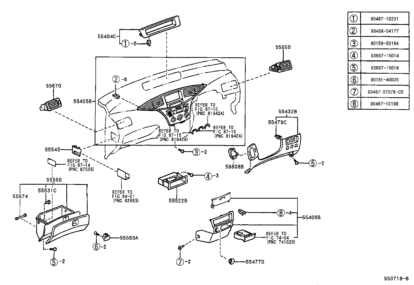 55558-47010 REINFORCEMENT, GLOVE COMPARTMENT DOOR product image