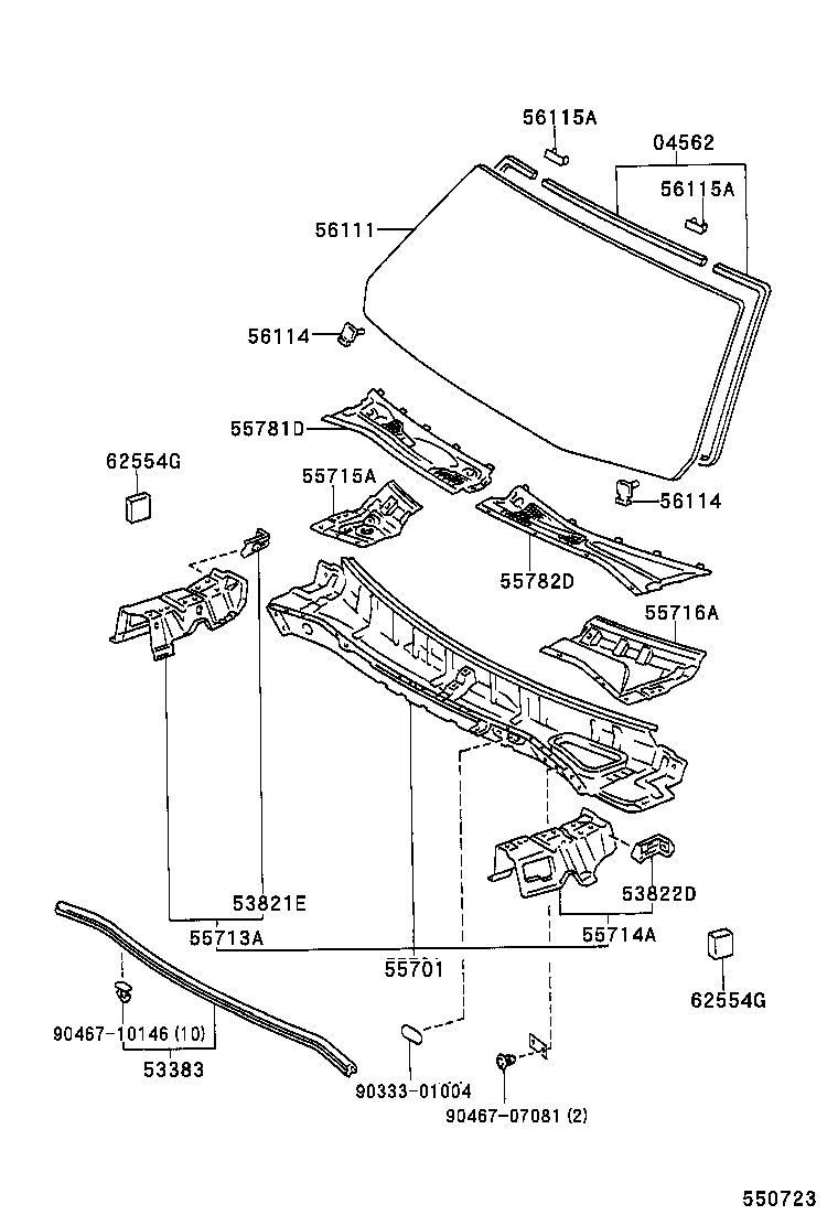 53383-30170 SEAL, HOOD TO COWL TOP product image