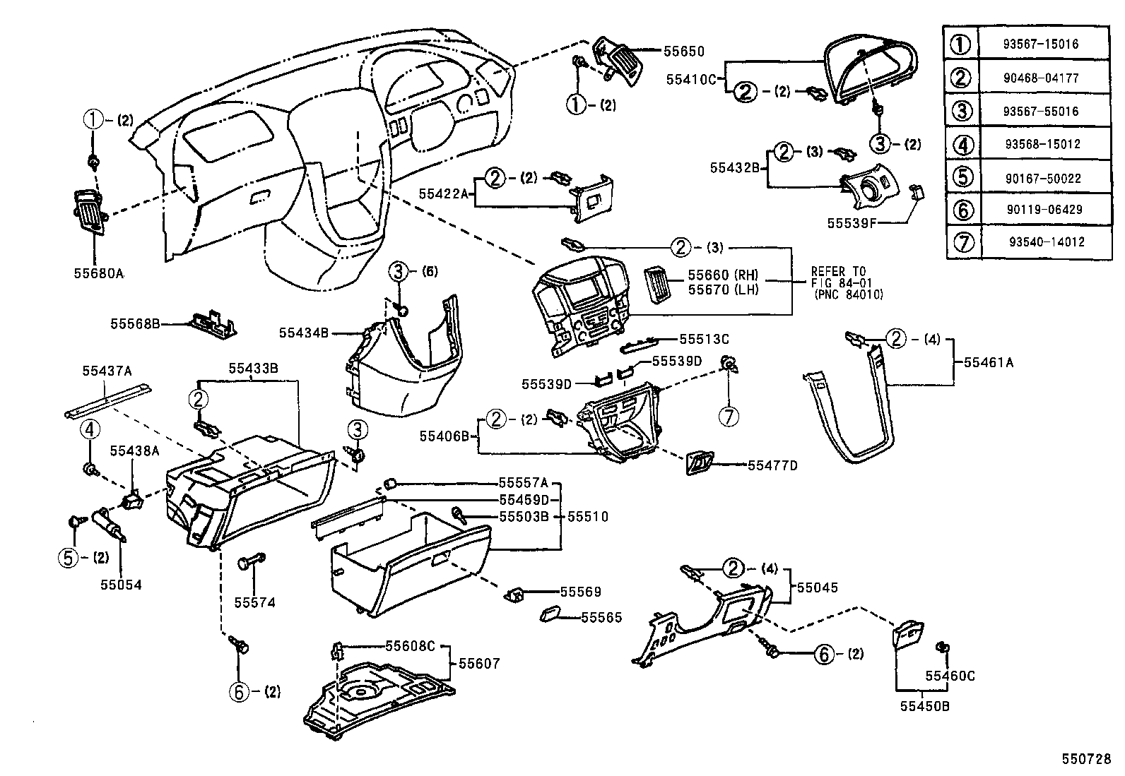 55054-22010 STOPPER SUB-ASSY, GLOVE COMPARTMENT DOOR product image