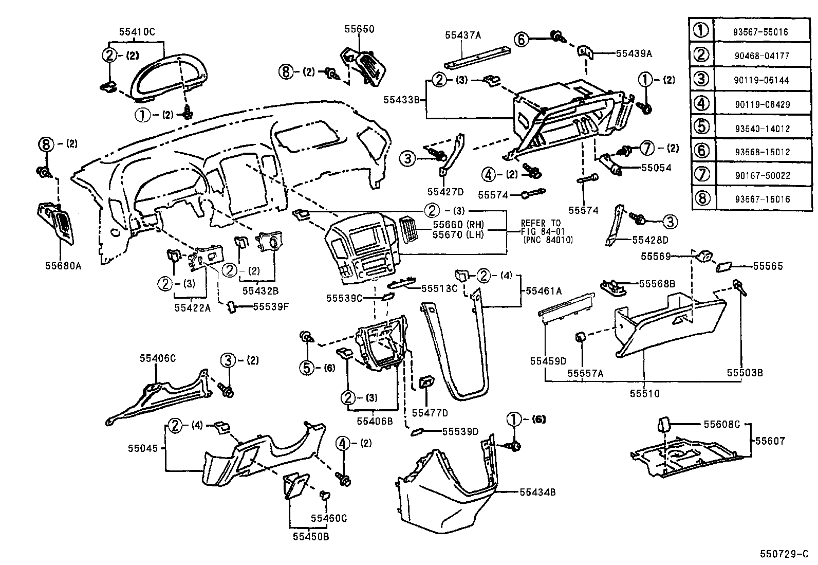 55054-22010 STOPPER SUB-ASSY, GLOVE COMPARTMENT DOOR product image