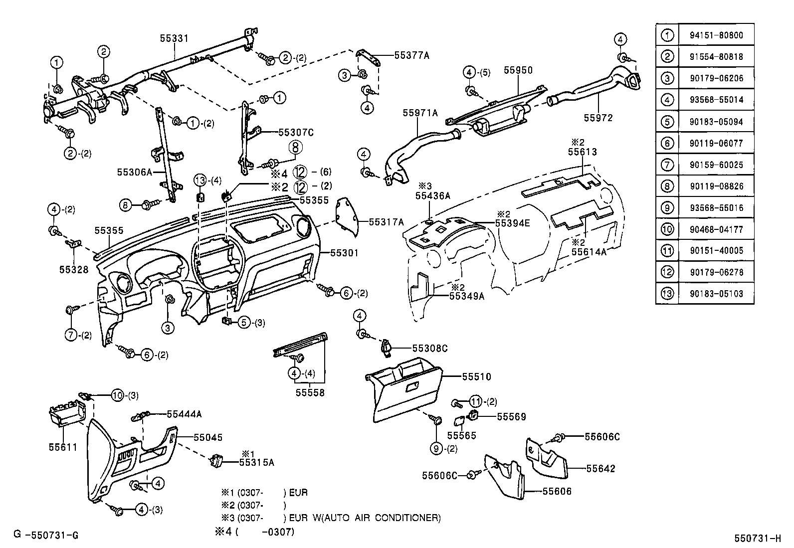 55330-42130 REINFORCEMENT, INSTRUMENT PANEL product image