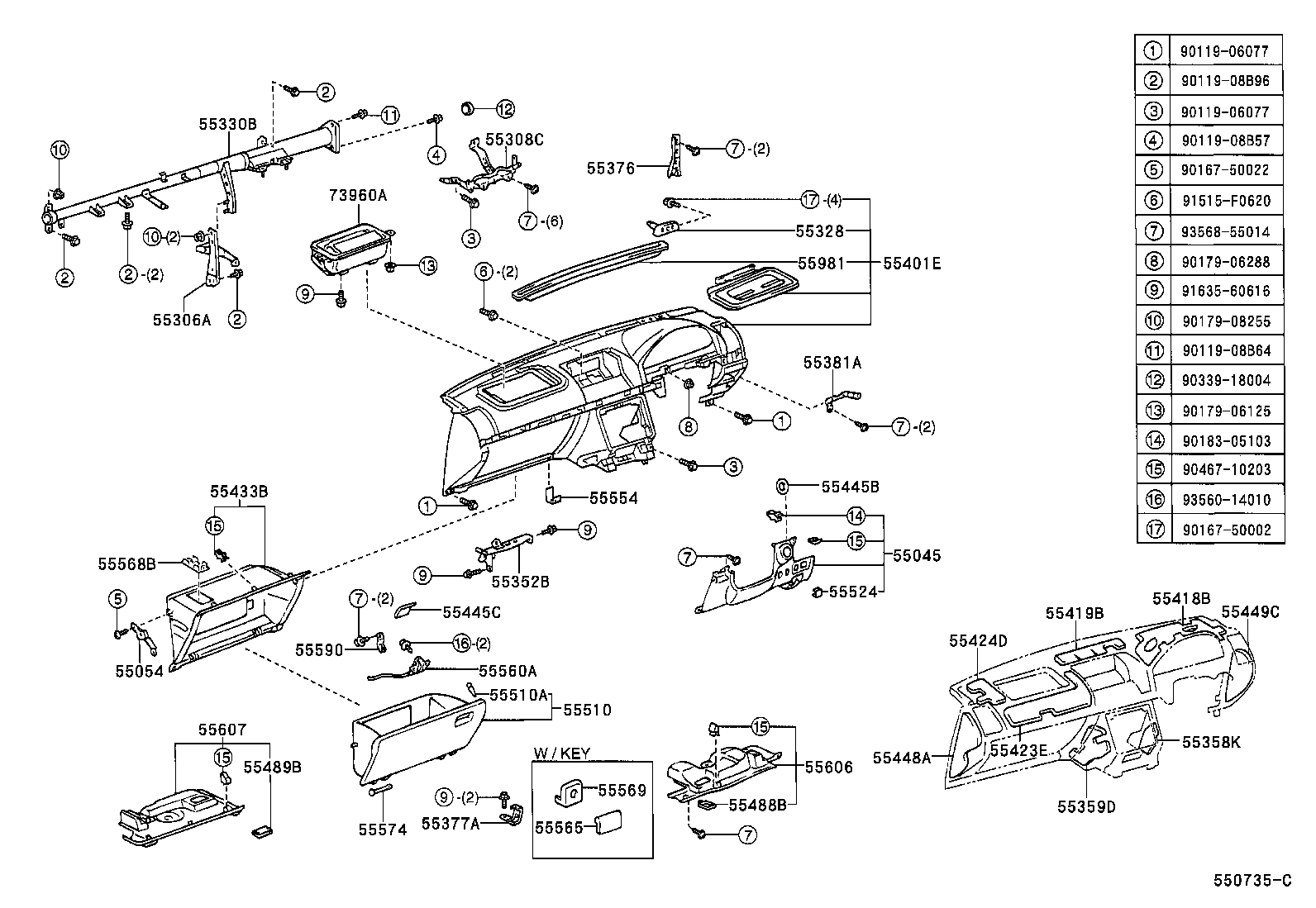 55359-51020 CUSHION, INSTRUMENT PANEL, NO.5 product image