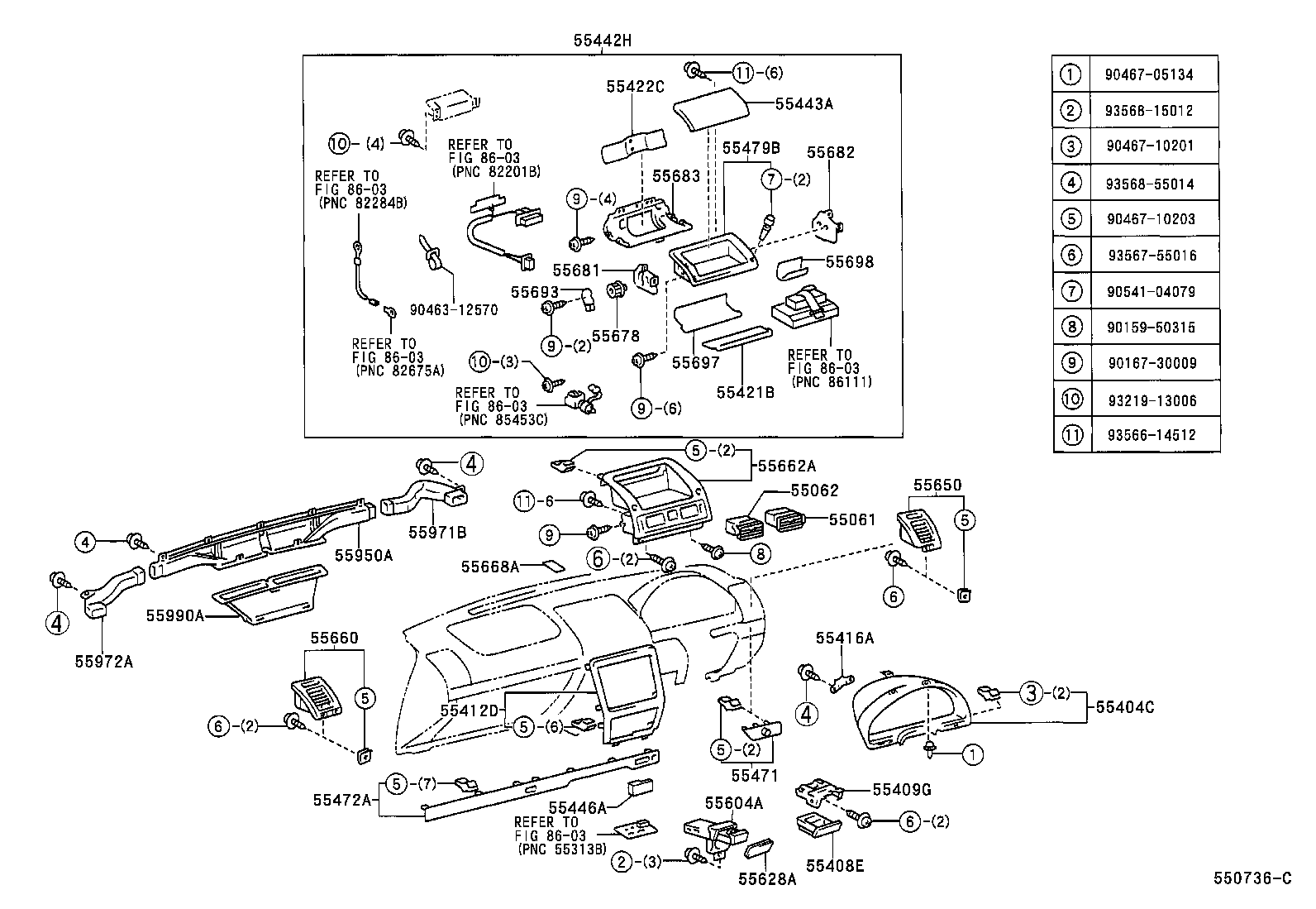 55359-51020 CUSHION, INSTRUMENT PANEL, NO.5 product image