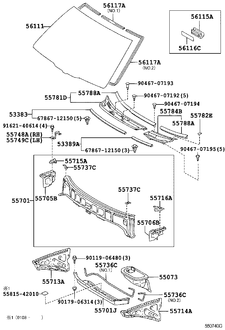 55757-42010 SHEET COWL TOP INSULATOR product image