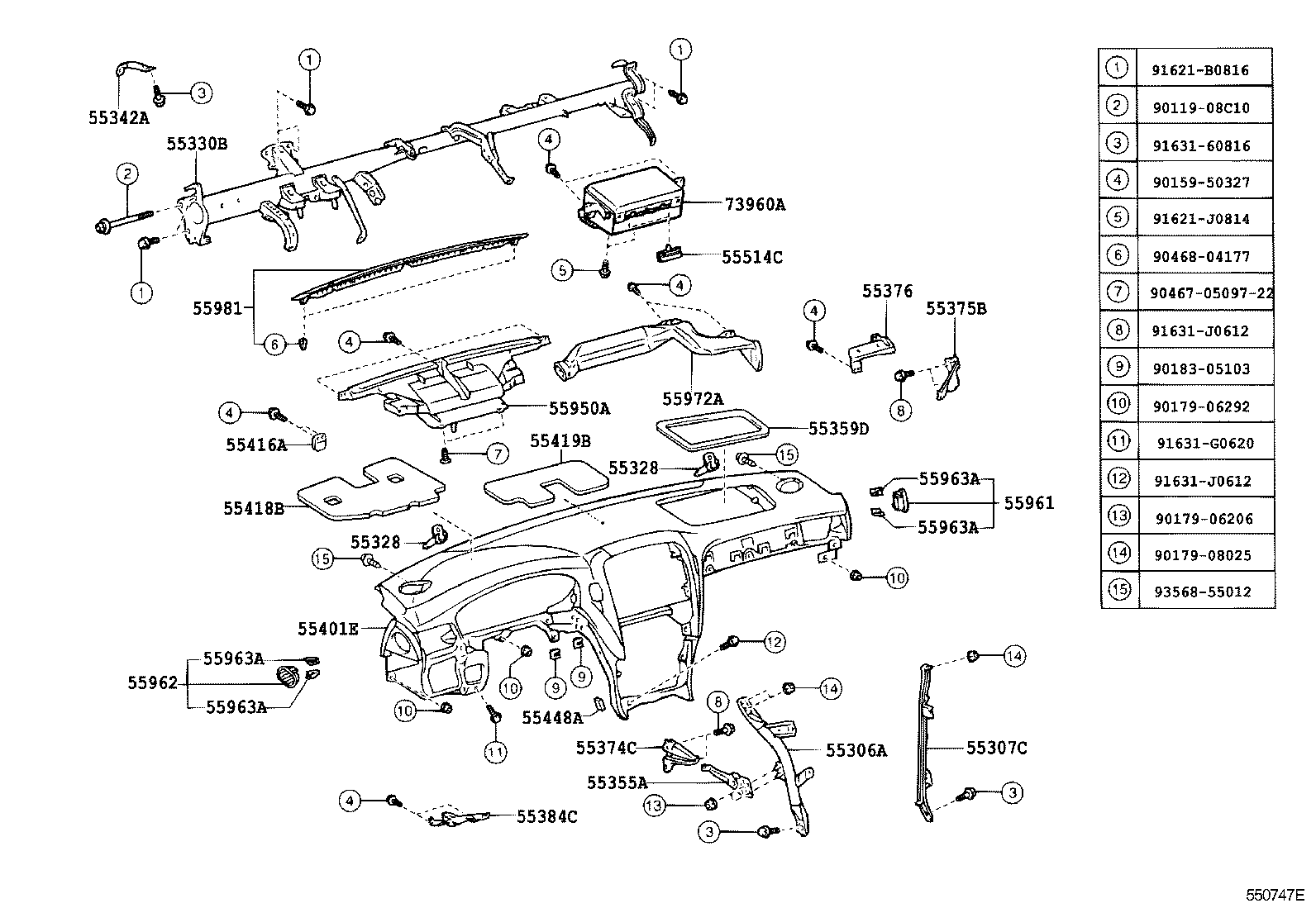 Toyota 55413-50021-C0 PANEL, INSTRUMENT CLUSTER FINISH, CENTER LOWER