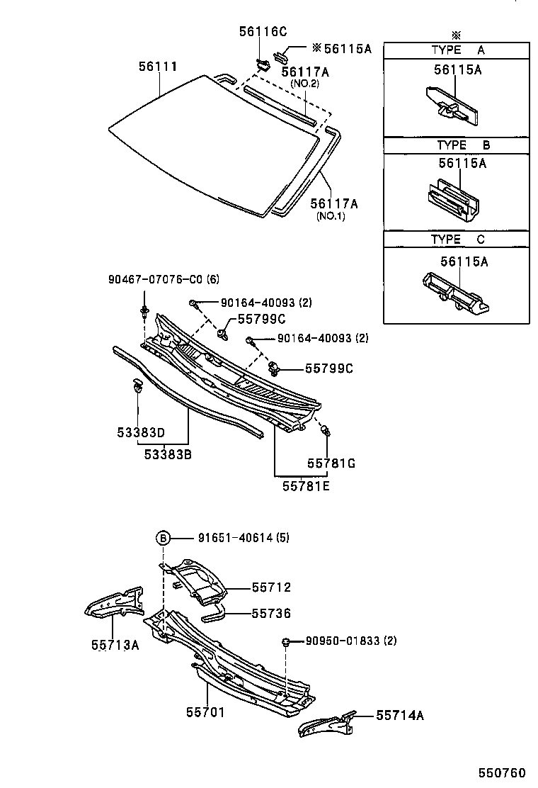 56101-20050 GLASS, WINDSHIELD product image