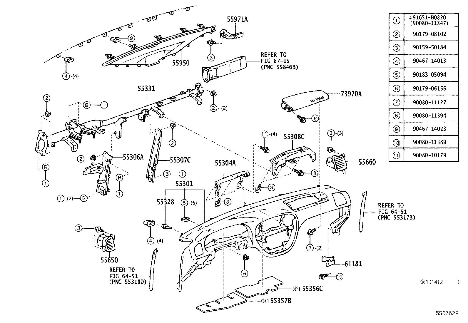 Toyota 55539-0C030 COVER, SPARE SWITCH HOLE