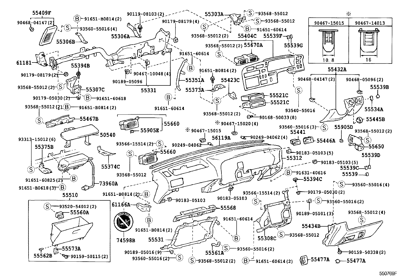 55330-26041 REINFORCEMENT, INSTRUMENT PANEL product image