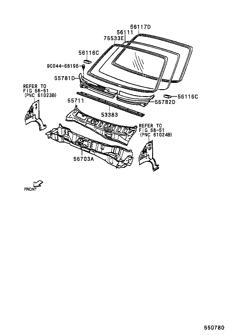 53383-97501 SEAL, HOOD TO COWL TOP product image