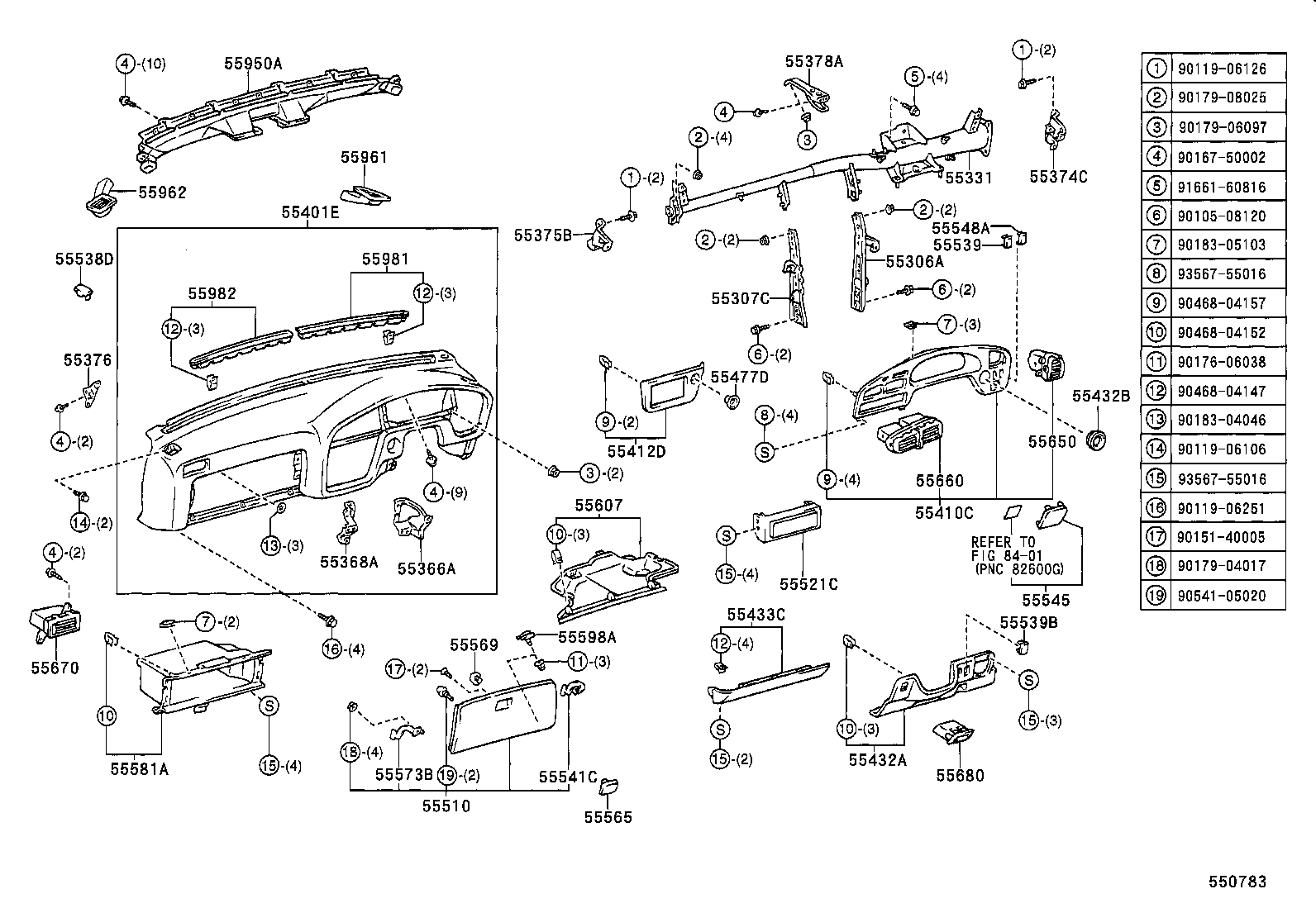 55330-33080 REINFORCEMENT, INSTRUMENT PANEL product image