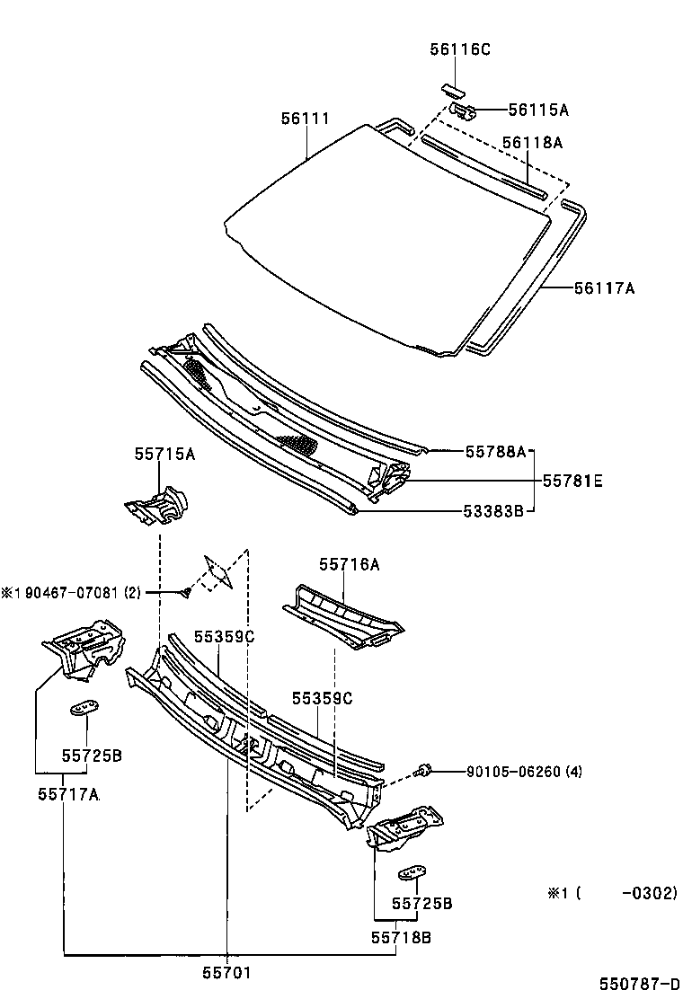 55781-48060 LOUVER SUB-ASSY, COWL TOP VENTILATOR product image