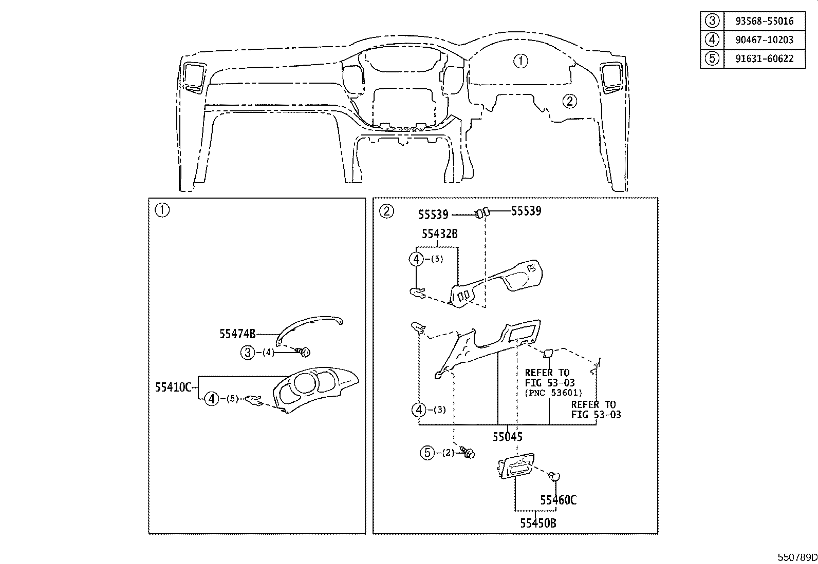 55307-48030 BRACE SUB-ASSY, INSTRUMENT PANEL, NO.2 product image