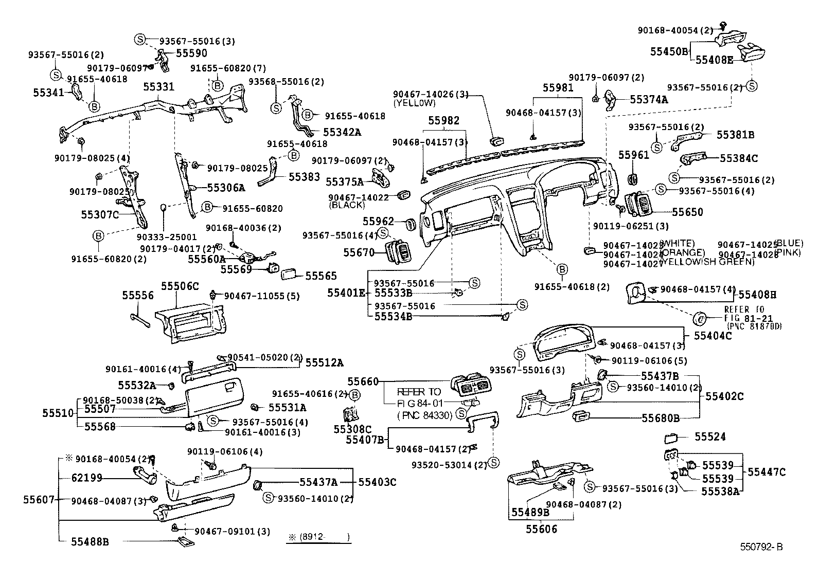 55307-50040 BRACE SUB-ASSY, INSTRUMENT PANEL, NO.2 product image