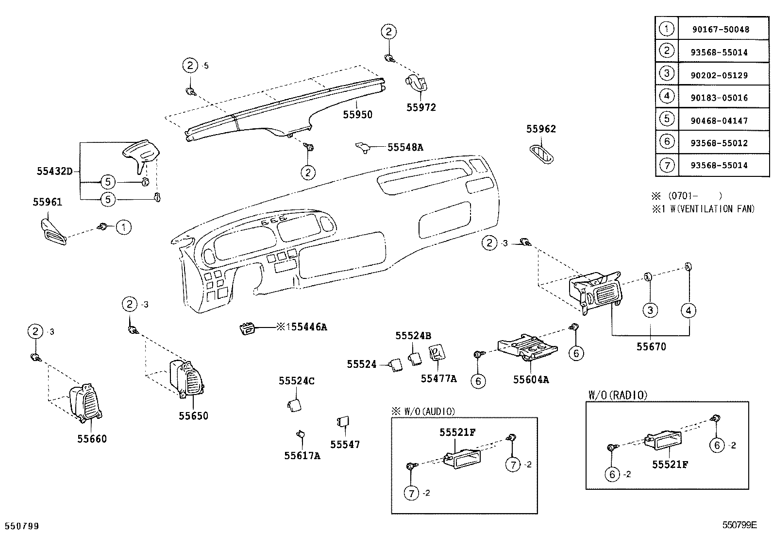 55950-0S010 NOZZLE ASSY, DEFROSTER product image
