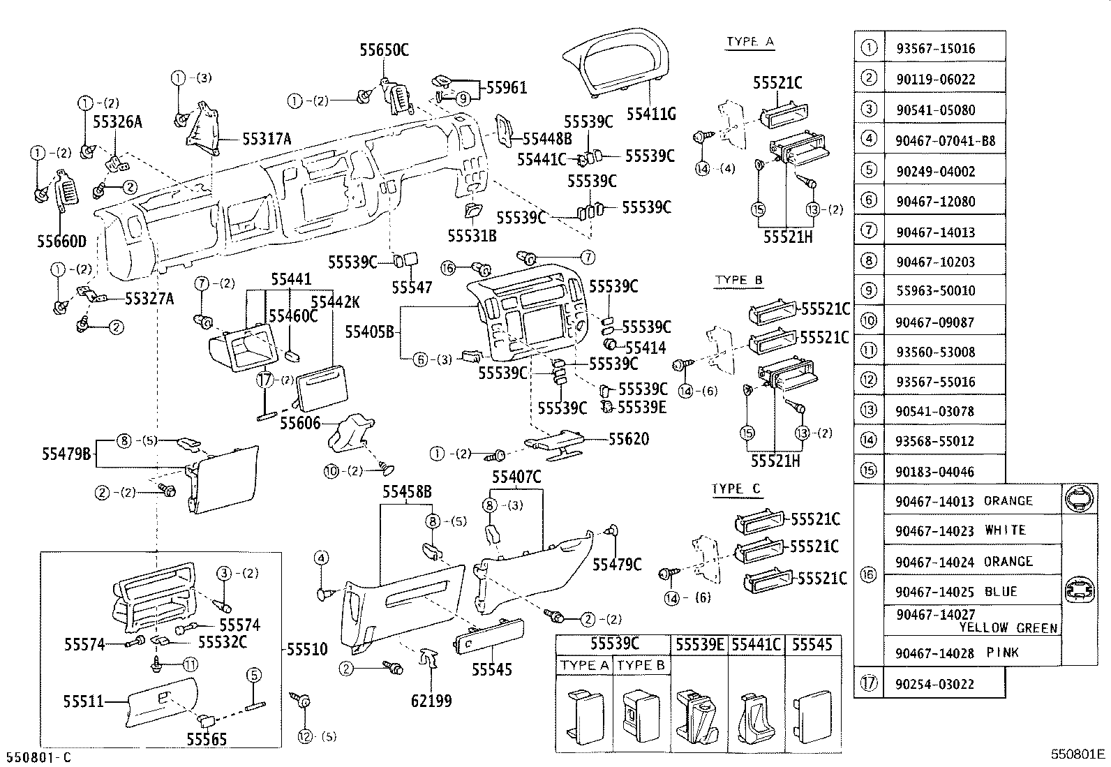 55306-37031 BRACE SUB-ASSY, INSTRUMENT PANEL, NO.1 product image