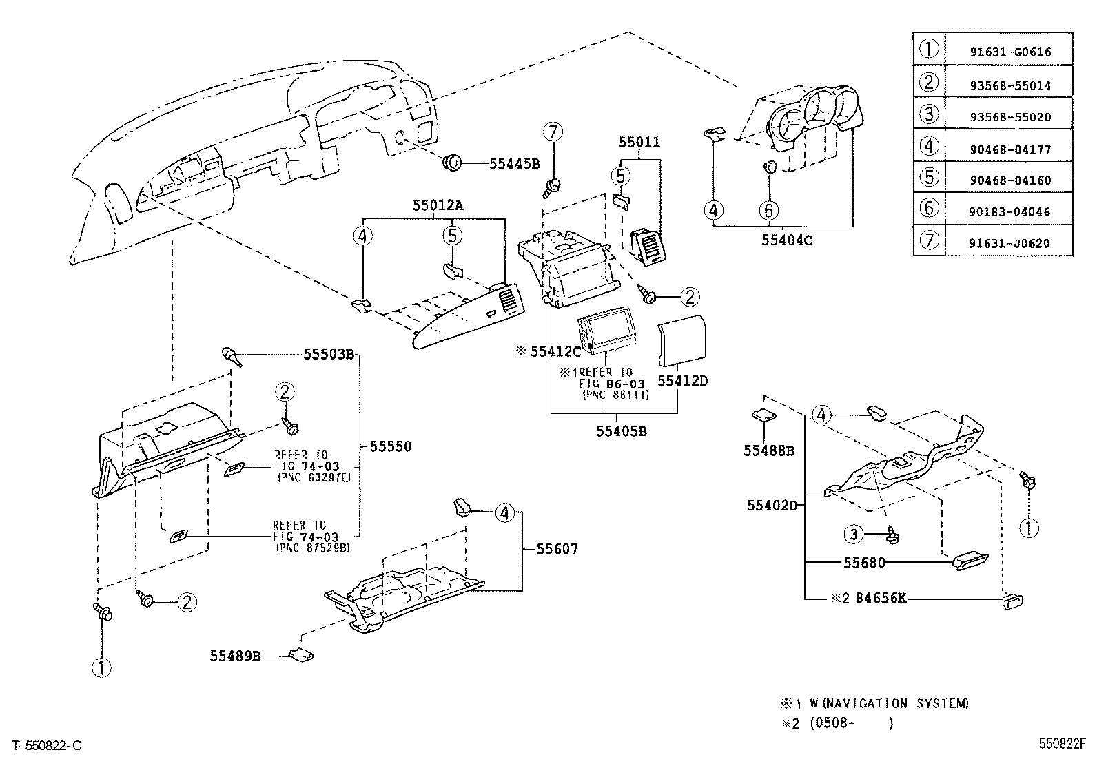 55307-24040 BRACE SUB-ASSY, INSTRUMENT PANEL, NO.2 product image