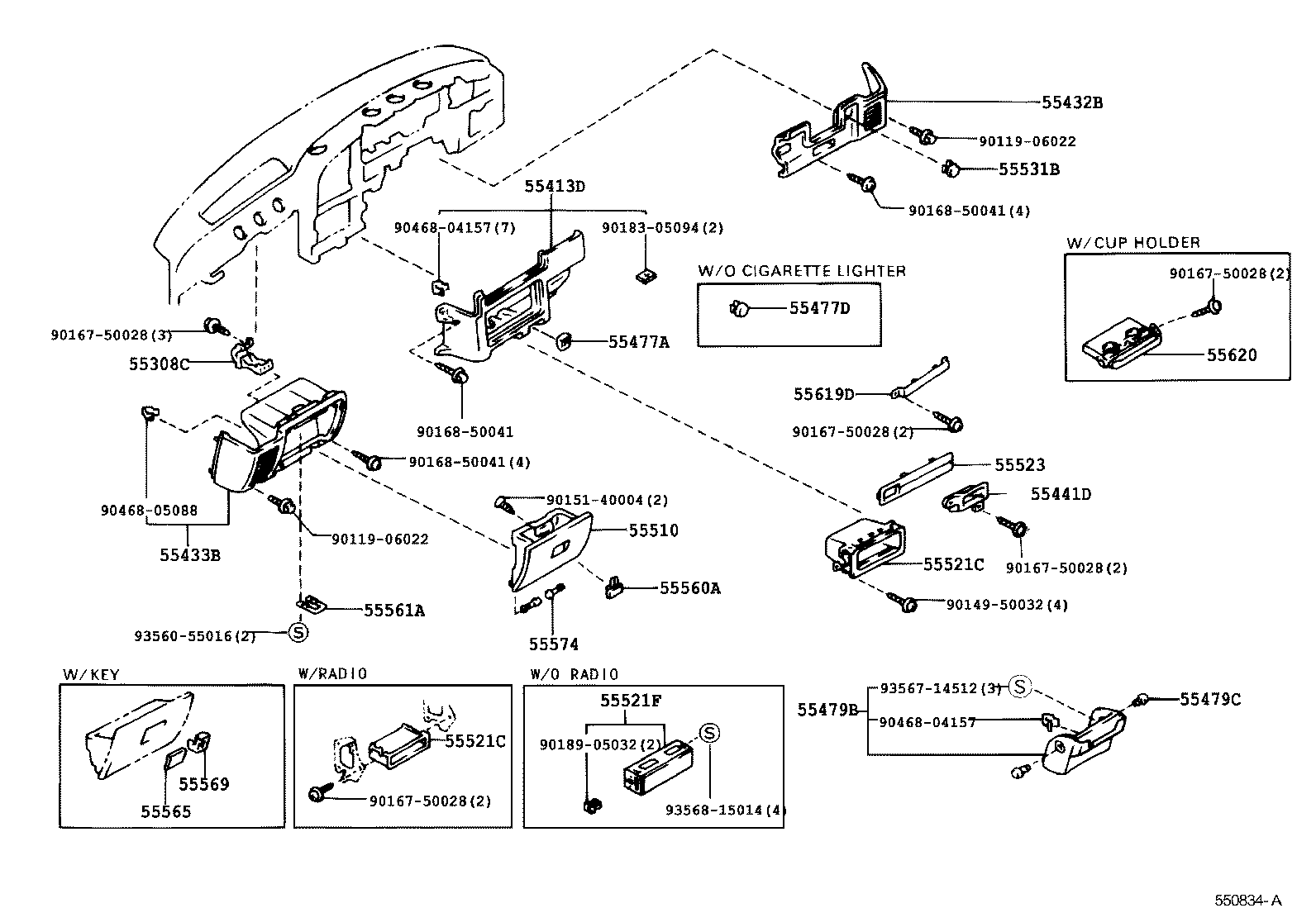 55306-35110 BRACE SUB-ASSY, INSTRUMENT PANEL, NO.1 product image