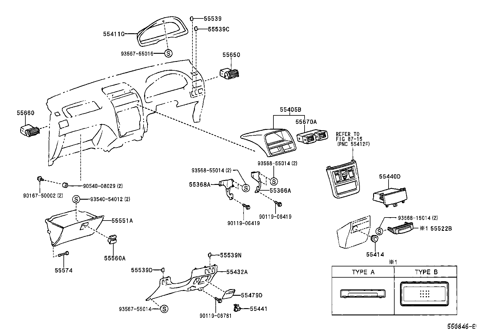 55670-44080 REGISTER ASSY, INSTRUMENT PANEL, CENTER product image