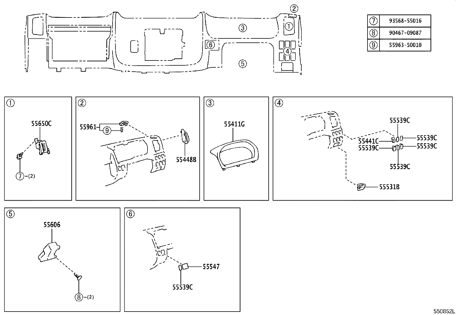 55405-37151 PANEL SUB-ASSY, INSTRUMENT CLUSTER FINISH, CENTER product image
