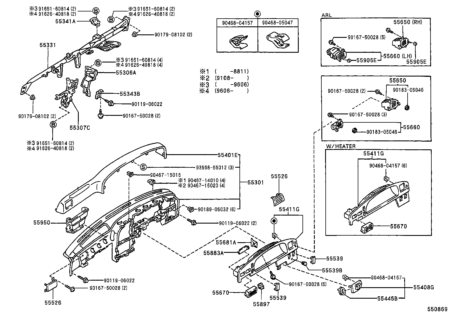 55413-89104-02 PANEL, INSTRUMENT CLUSTER FINISH, CENTER LOWER product image
