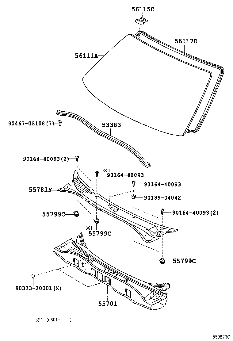 53383-26031 SEAL, HOOD TO COWL TOP product image