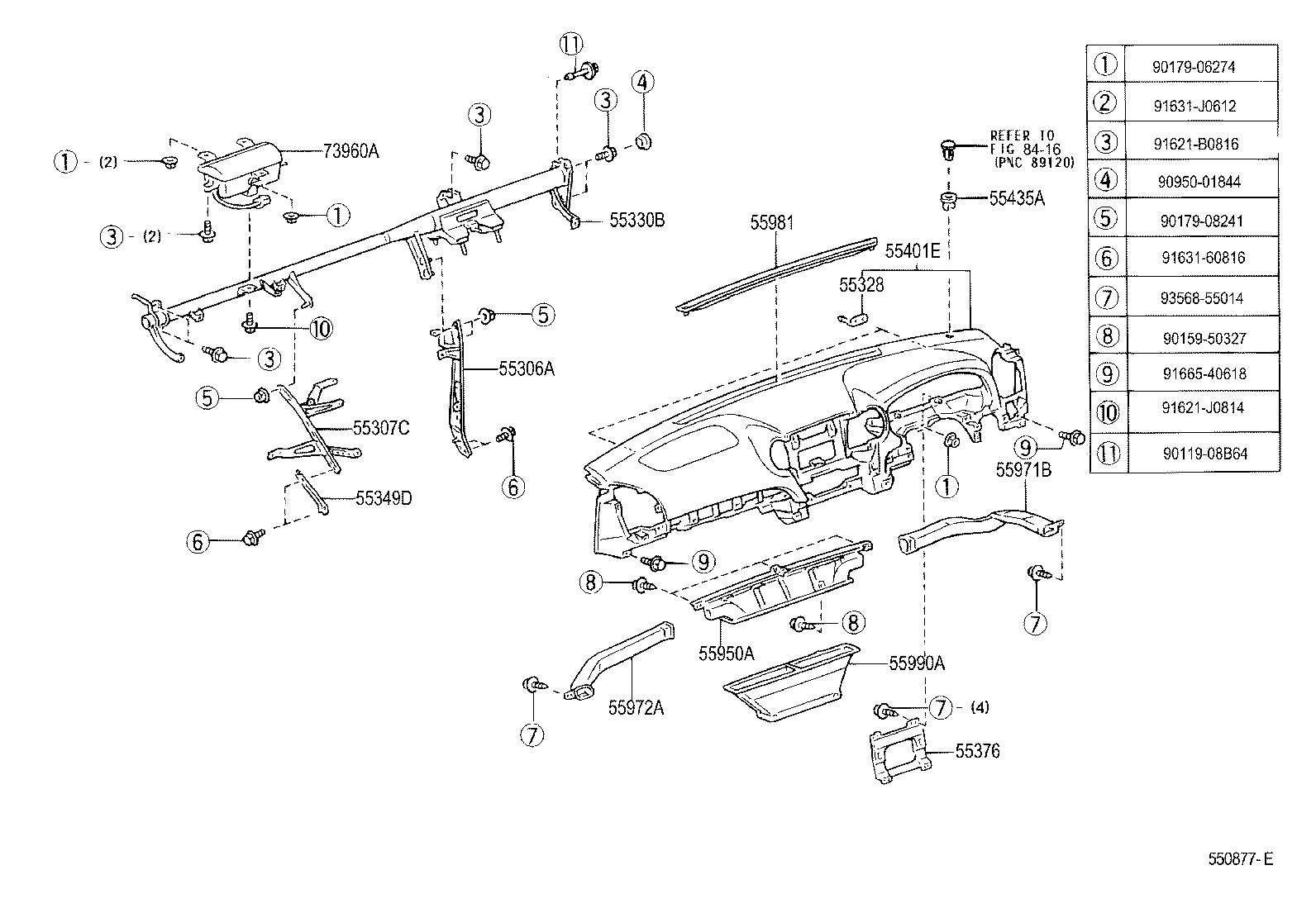55405-22360 PANEL SUB-ASSY, INSTRUMENT CLUSTER FINISH, CENTER product image