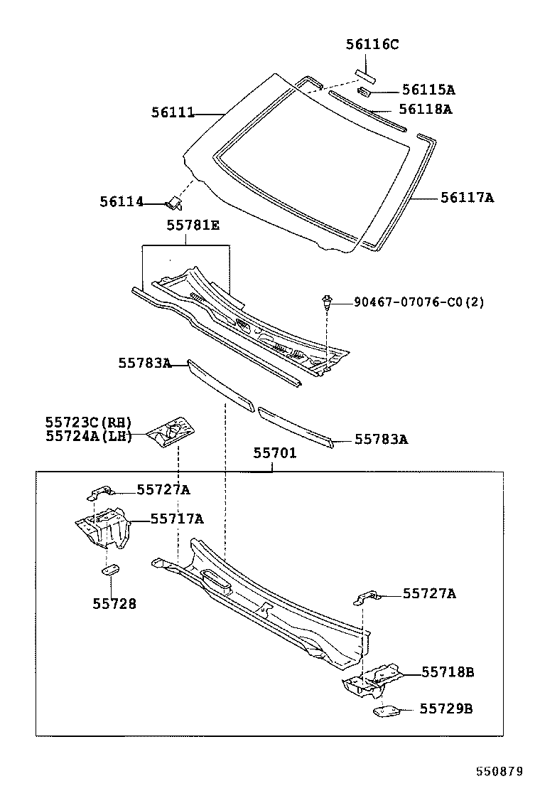56101-06140 GLASS, WINDSHIELD product image