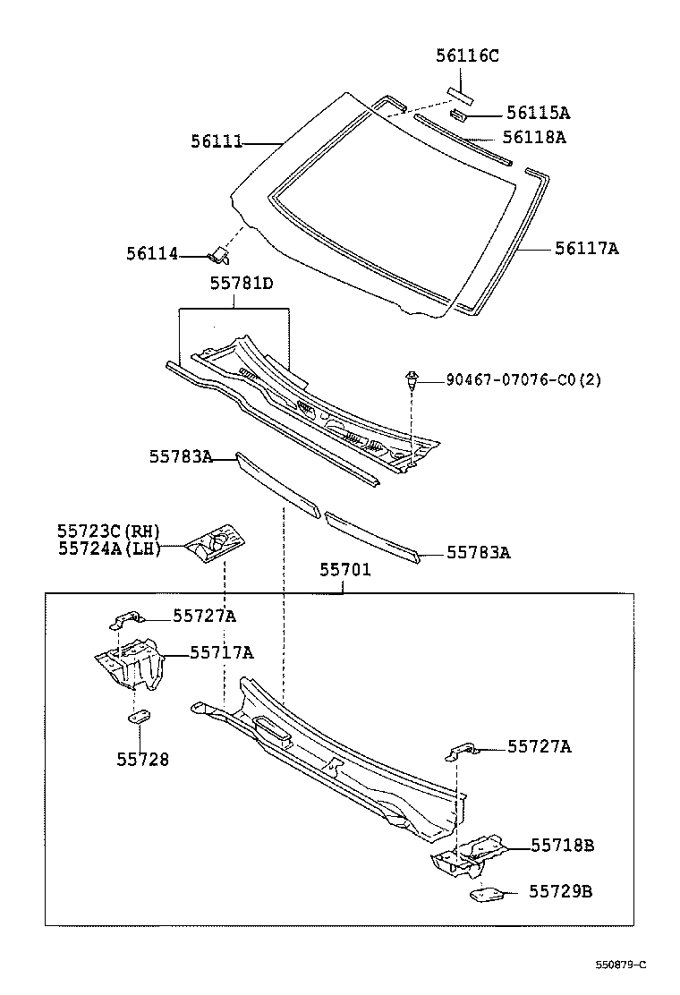 56101-33490 GLASS, WINDSHIELD product image
