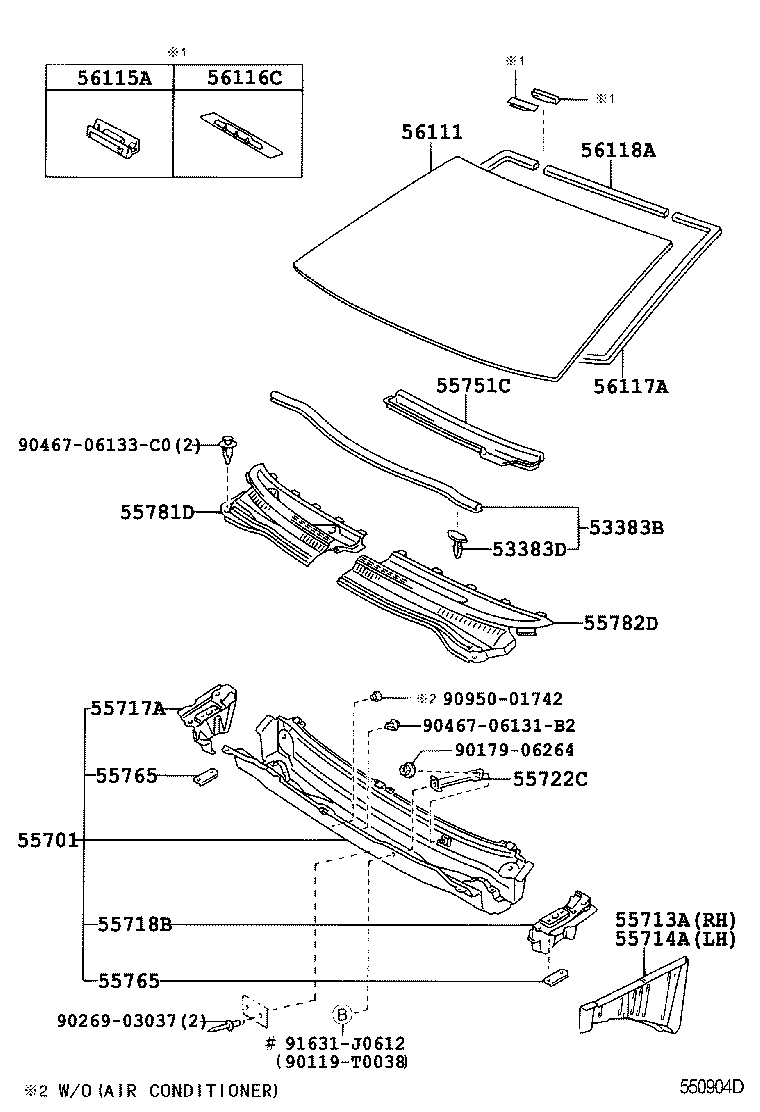 53383-12140 SEAL, HOOD TO COWL TOP product image