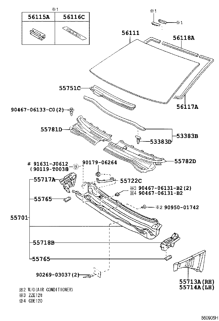 53383-12140 SEAL, HOOD TO COWL TOP product image