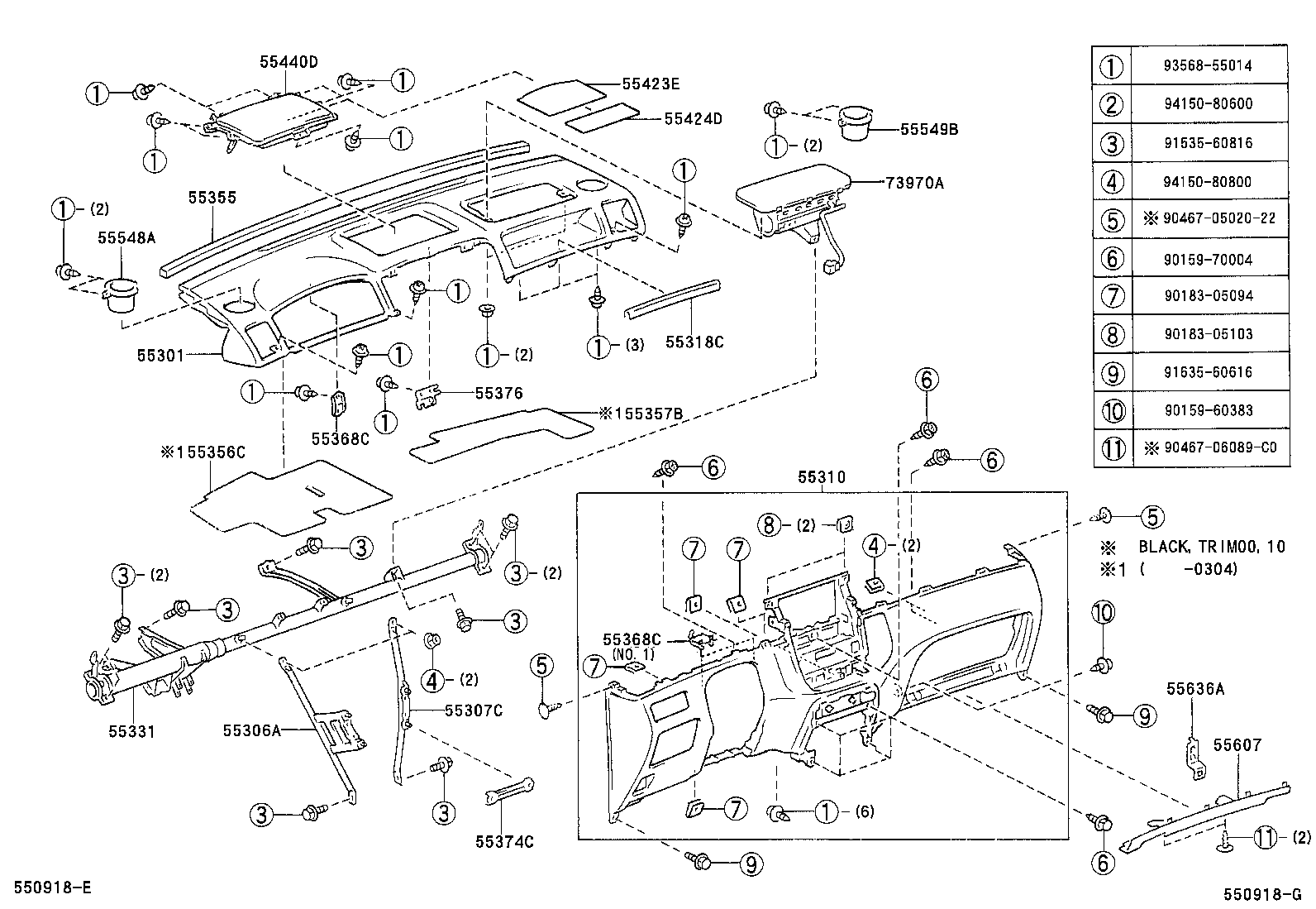 55356-13060 CUSHION, INSTRUMENT PANEL, NO.2 product image