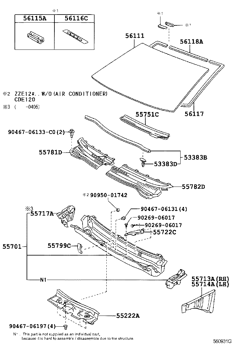 55709-02060 LOUVER, COWL TOP VENTILATOR, LH product image
