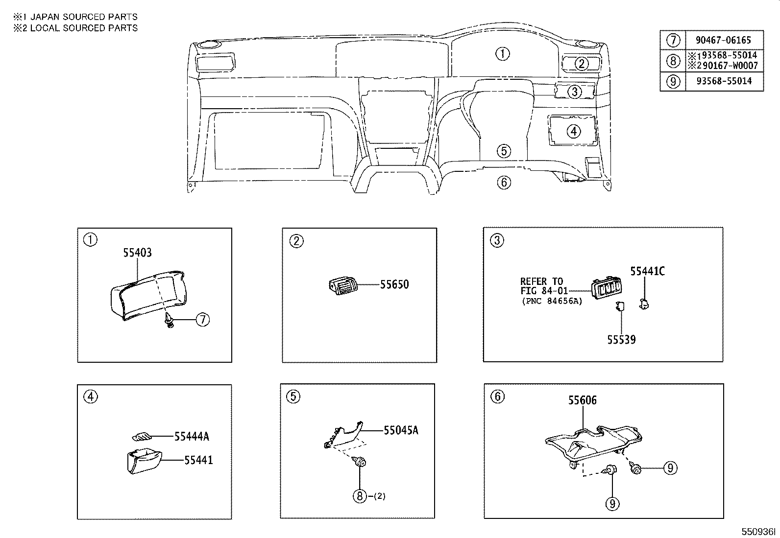 55045-02090-B0 PANEL SUB-ASSY, INSTRUMENT PANEL FINISH, LOWER RH product image