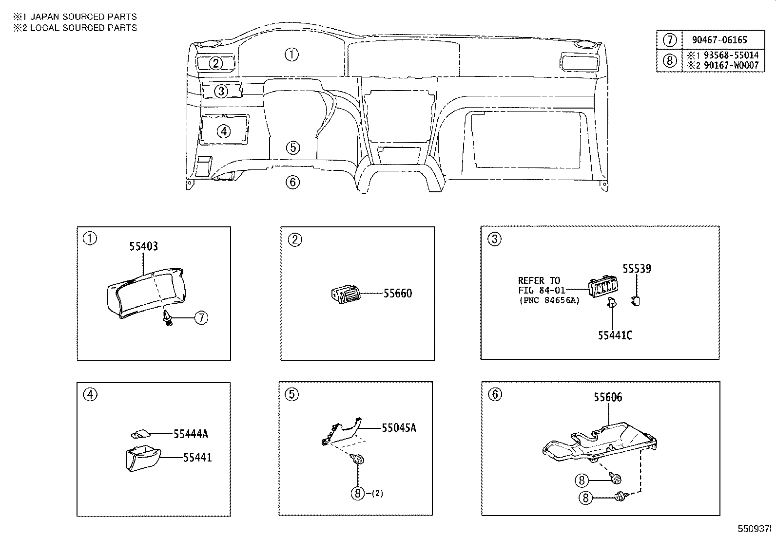 55045-02090-B0 PANEL SUB-ASSY, INSTRUMENT PANEL FINISH, LOWER RH product image