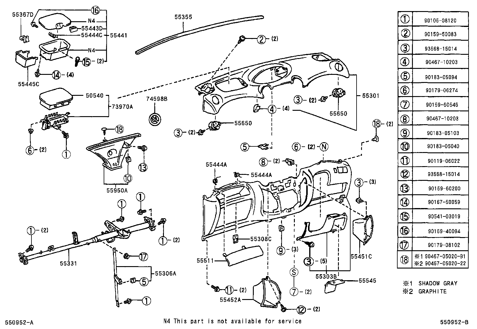 55303-52902 PANEL SUB-ASSY, INSTRUMENT, LOWER product image