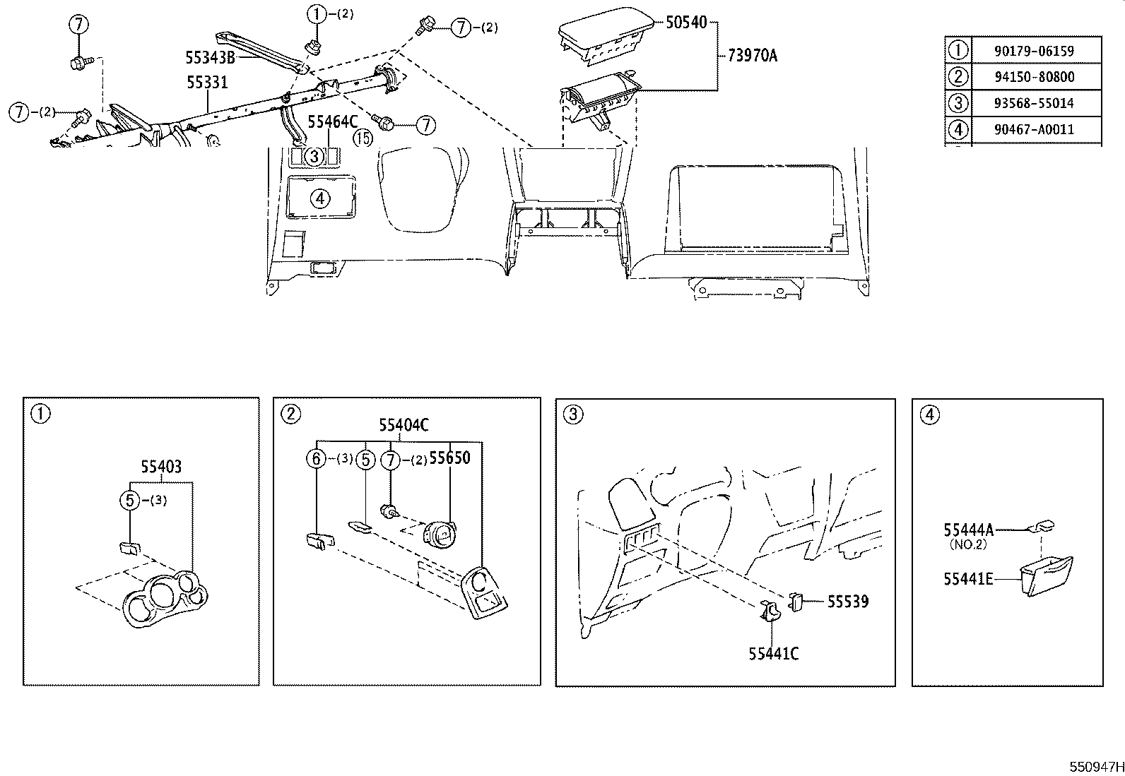 Toyota 55403-01010 HOOD SUB-ASSY, METER